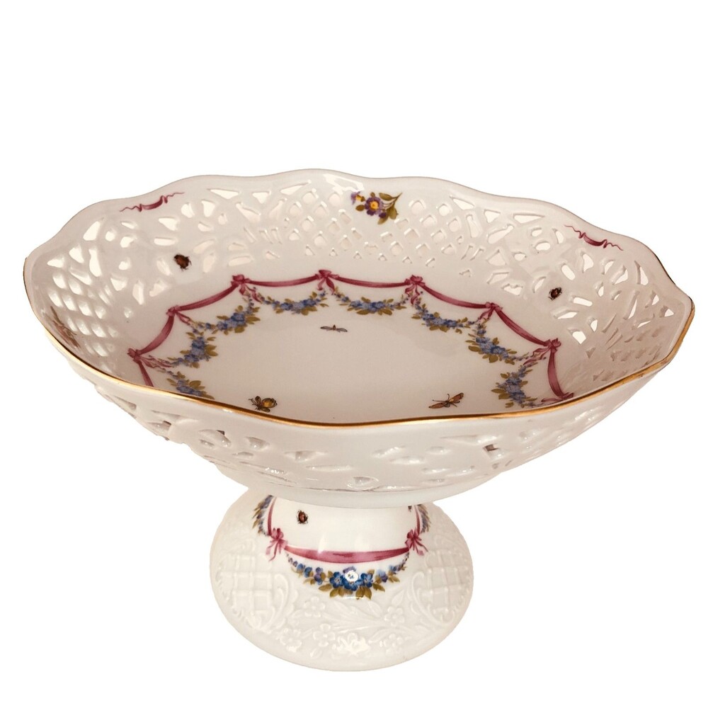 Oscar de la Renta uh 110 Antoinette Fine China Germany Cake 24K Gld Trim 9"x6"